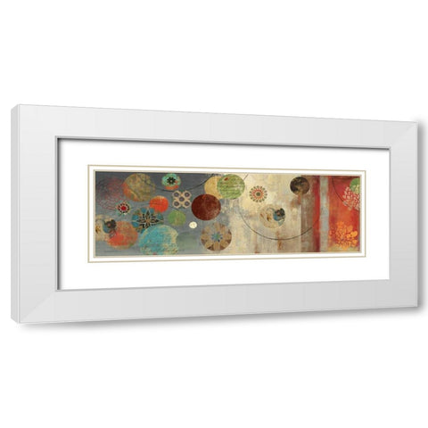 Mosaic Circles I White Modern Wood Framed Art Print with Double Matting by Wilson, Aimee