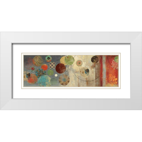 Mosaic Circles I White Modern Wood Framed Art Print with Double Matting by Wilson, Aimee