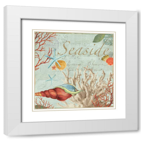 Seaside - Mini White Modern Wood Framed Art Print with Double Matting by Wilson, Aimee