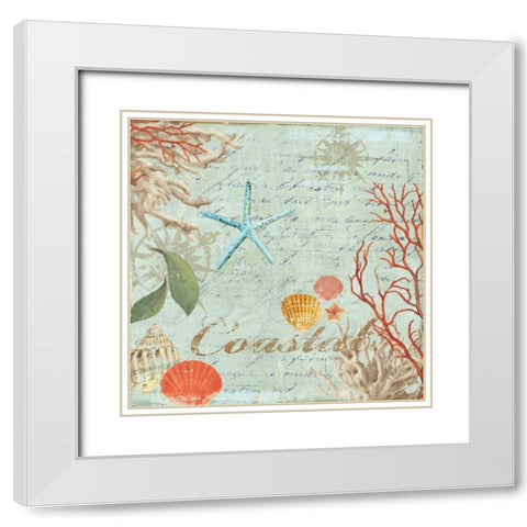 Coastal - Mini White Modern Wood Framed Art Print with Double Matting by Wilson, Aimee