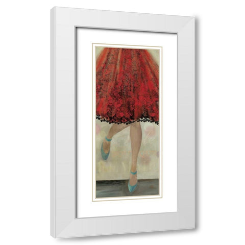 Lets Dance II White Modern Wood Framed Art Print with Double Matting by Wilson, Aimee