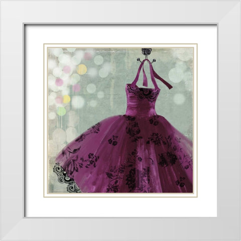 Fuschia Dress I White Modern Wood Framed Art Print with Double Matting by Wilson, Aimee