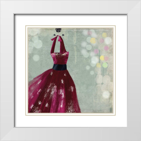 Fuschia Dress II White Modern Wood Framed Art Print with Double Matting by Wilson, Aimee