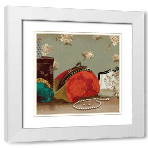 My Red Purse - Mini White Modern Wood Framed Art Print with Double Matting by Wilson, Aimee