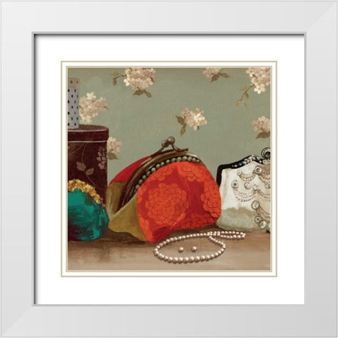 My Red Purse - Mini White Modern Wood Framed Art Print with Double Matting by Wilson, Aimee