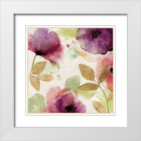 Watercolour Florals II White Modern Wood Framed Art Print with Double Matting by Wilson, Aimee