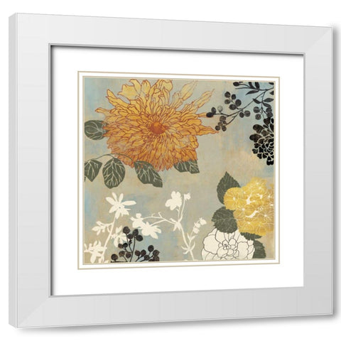 Grace Flowers I White Modern Wood Framed Art Print with Double Matting by Wilson, Aimee