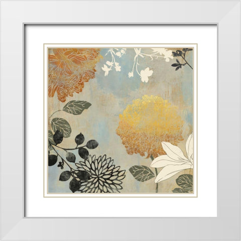 Grace Flowers II White Modern Wood Framed Art Print with Double Matting by Wilson, Aimee