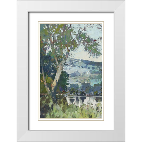 Lemon Landscape I White Modern Wood Framed Art Print with Double Matting by Wilde, Susan