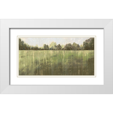 Green Field III  White Modern Wood Framed Art Print with Double Matting by Wilde, Susan