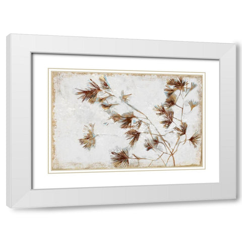 Golden Pine Braches II  White Modern Wood Framed Art Print with Double Matting by Wilde, Susan