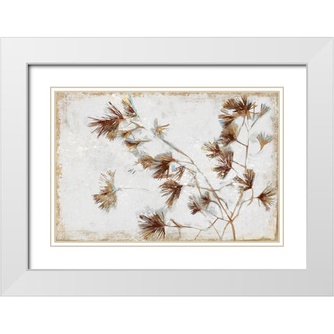 Golden Pine Braches II  White Modern Wood Framed Art Print with Double Matting by Wilde, Susan