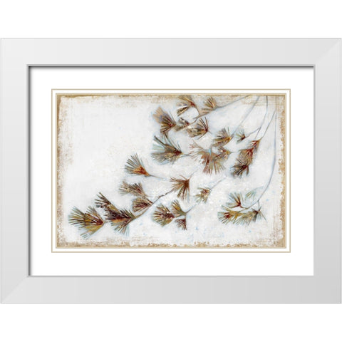 Golden Pine Braches III  White Modern Wood Framed Art Print with Double Matting by Wilde, Susan