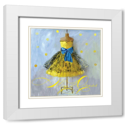 Yellow Dress  White Modern Wood Framed Art Print with Double Matting by Wilson, Aimee