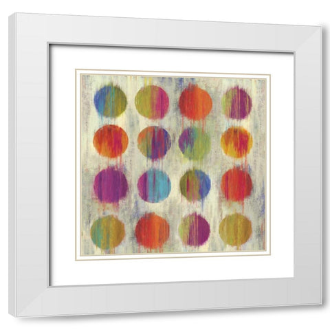 Ikat Dots I White Modern Wood Framed Art Print with Double Matting by Wilson, Aimee