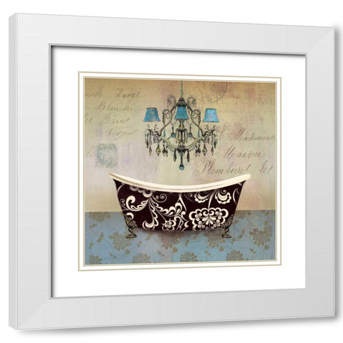 French Vintage Bath II - Mini White Modern Wood Framed Art Print with Double Matting by Wilson, Aimee