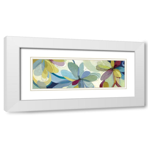 Silk Flowers II White Modern Wood Framed Art Print with Double Matting by Wilson, Aimee