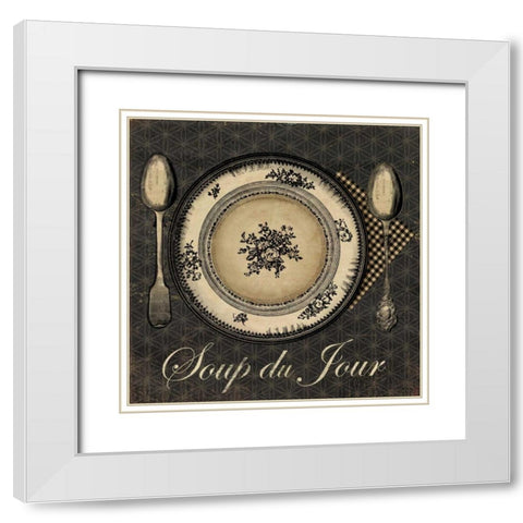 Soup du Jour - mini White Modern Wood Framed Art Print with Double Matting by Wilson, Aimee