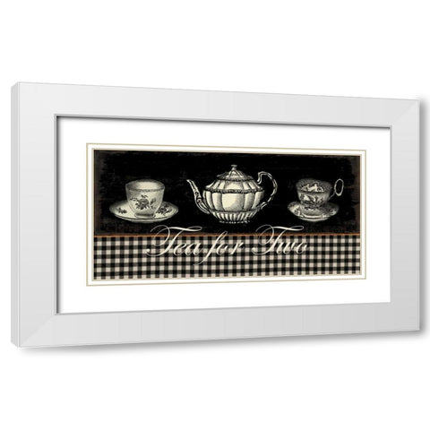 Tea for Two White Modern Wood Framed Art Print with Double Matting by Wilson, Aimee