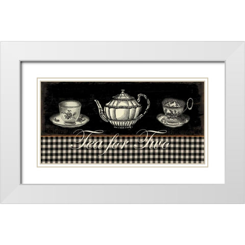 Tea for Two White Modern Wood Framed Art Print with Double Matting by Wilson, Aimee