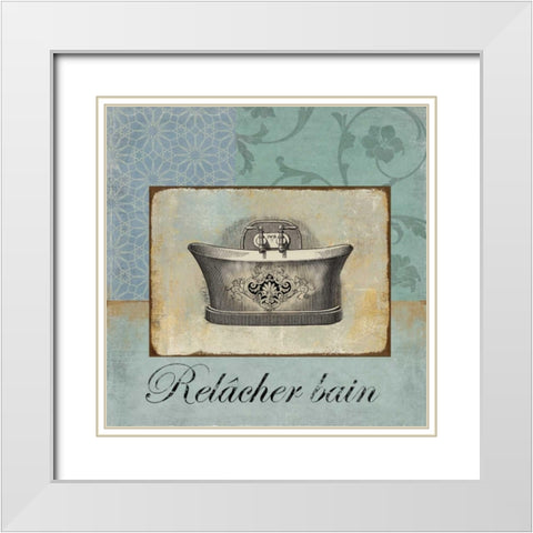 Relacher Bain White Modern Wood Framed Art Print with Double Matting by Wilson, Aimee