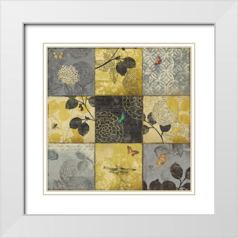 Golden Patchwork White Modern Wood Framed Art Print with Double Matting by Wilson, Aimee