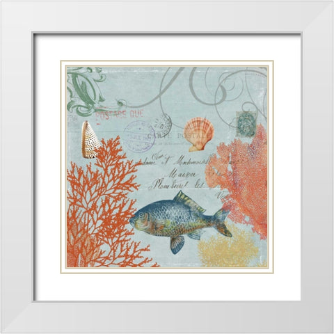 Under the Sea I - Mini White Modern Wood Framed Art Print with Double Matting by Wilson, Aimee