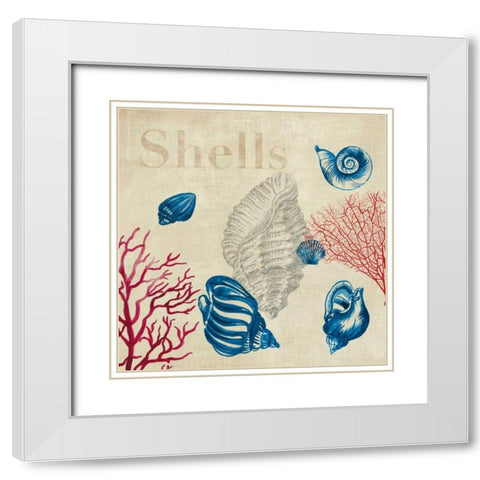 Shell Study White Modern Wood Framed Art Print with Double Matting by Wilson, Aimee