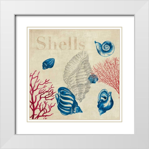 Shell Study White Modern Wood Framed Art Print with Double Matting by Wilson, Aimee