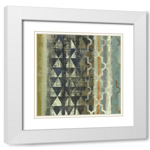 Tribal Moderne II - Mini White Modern Wood Framed Art Print with Double Matting by Wilson, Aimee