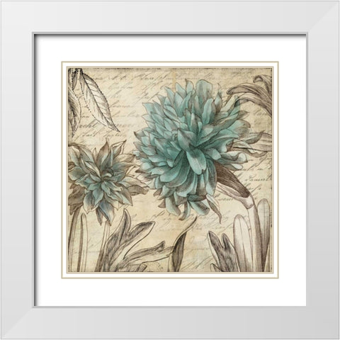 Blue Botanical I White Modern Wood Framed Art Print with Double Matting by Wilson, Aimee