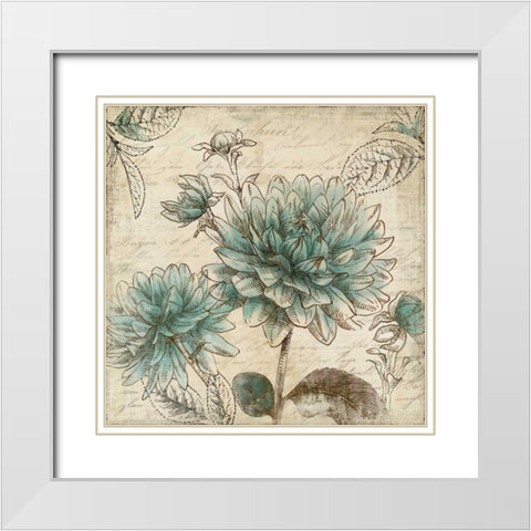 Blue Botanical II White Modern Wood Framed Art Print with Double Matting by Wilson, Aimee