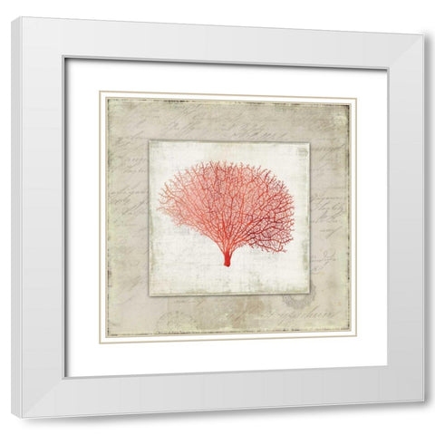 Coral Linen II White Modern Wood Framed Art Print with Double Matting by Wilson, Aimee