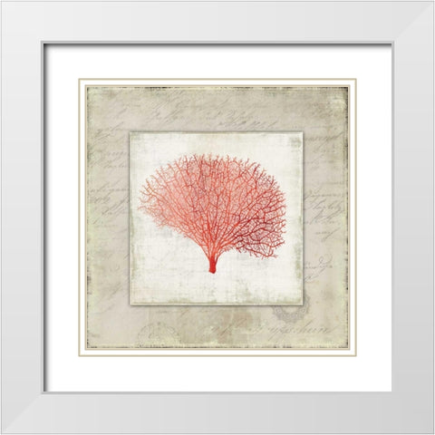 Coral Linen II White Modern Wood Framed Art Print with Double Matting by Wilson, Aimee