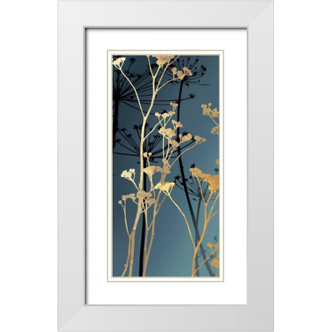 Twilight Botanicals II White Modern Wood Framed Art Print with Double Matting by Wilson, Aimee