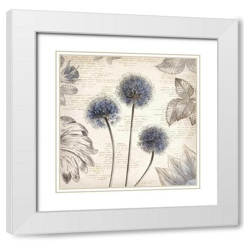 Blushing Blue I - Mini White Modern Wood Framed Art Print with Double Matting by Wilson, Aimee