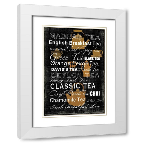 Tea Collection - Mini White Modern Wood Framed Art Print with Double Matting by Wilson, Aimee