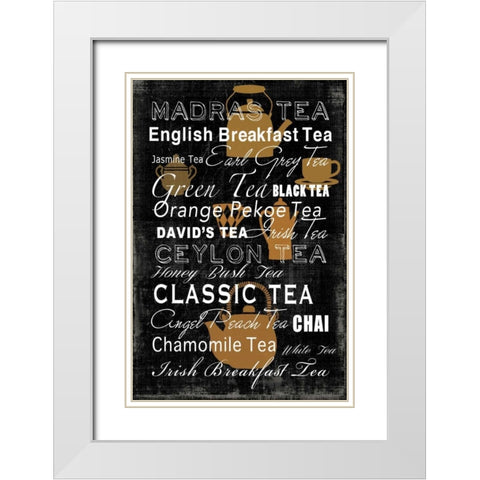 Tea Collection - Mini White Modern Wood Framed Art Print with Double Matting by Wilson, Aimee