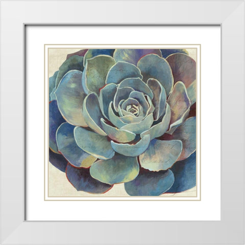 Succulence I - Mini White Modern Wood Framed Art Print with Double Matting by Wilson, Aimee