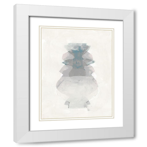 Amphora I White Modern Wood Framed Art Print with Double Matting by Cartissi