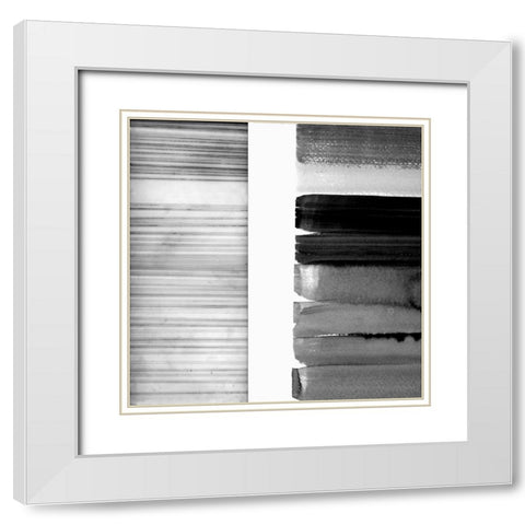 White Band I White Modern Wood Framed Art Print with Double Matting by Cartissi