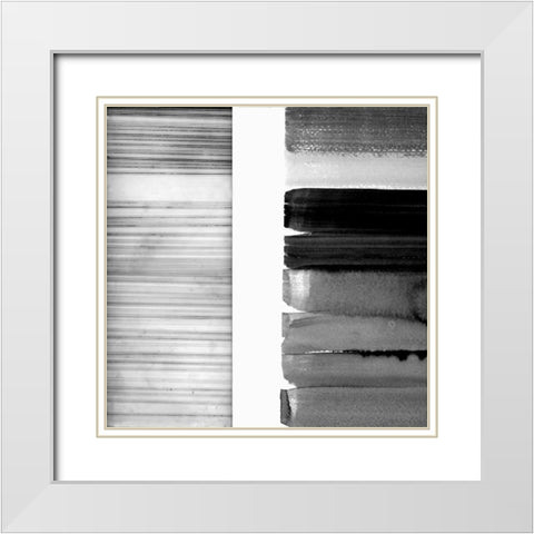 White Band I White Modern Wood Framed Art Print with Double Matting by Cartissi