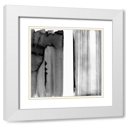 White Band II White Modern Wood Framed Art Print with Double Matting by Cartissi