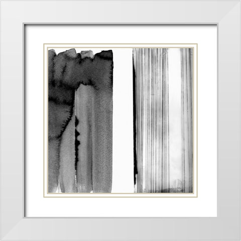 White Band II White Modern Wood Framed Art Print with Double Matting by Cartissi