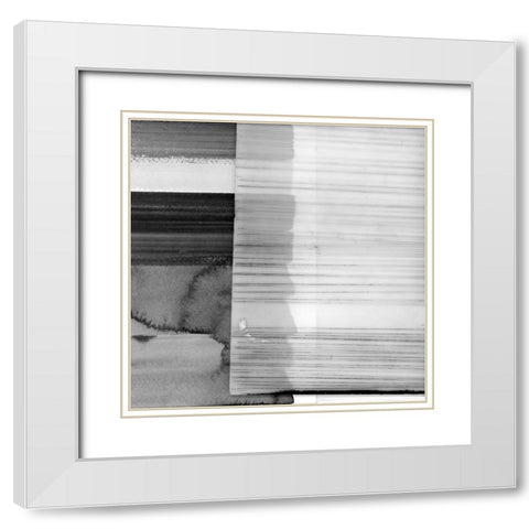 White Band III White Modern Wood Framed Art Print with Double Matting by Cartissi