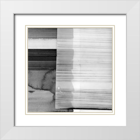 White Band III White Modern Wood Framed Art Print with Double Matting by Cartissi