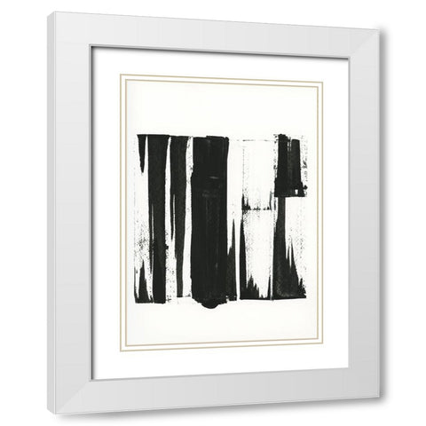 Black Bars I White Modern Wood Framed Art Print with Double Matting by Cartissi