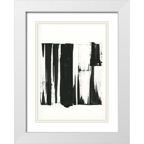 Black Bars I White Modern Wood Framed Art Print with Double Matting by Cartissi