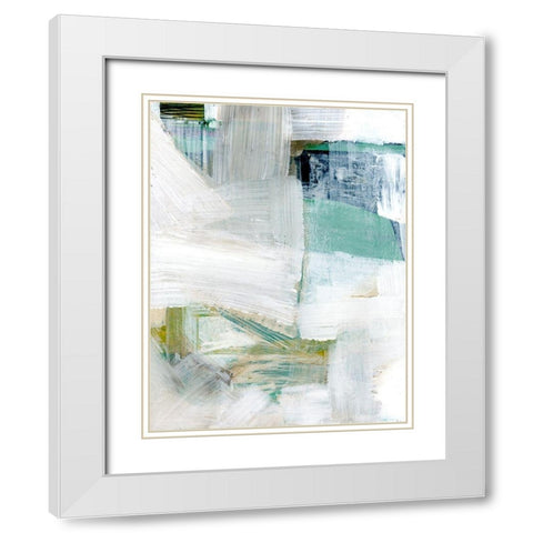 White Blues I White Modern Wood Framed Art Print with Double Matting by Cartissi