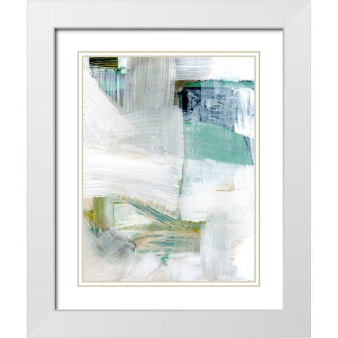 White Blues I White Modern Wood Framed Art Print with Double Matting by Cartissi